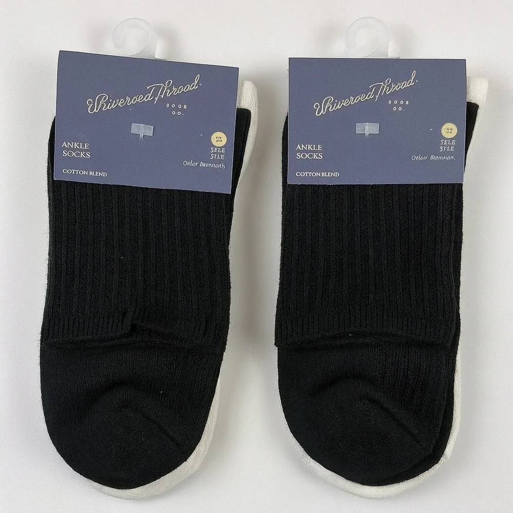 Lot of 2 Universal Thread 3 Pr Ankle Socks Cotton Blend Black White Gray Sz 4-10